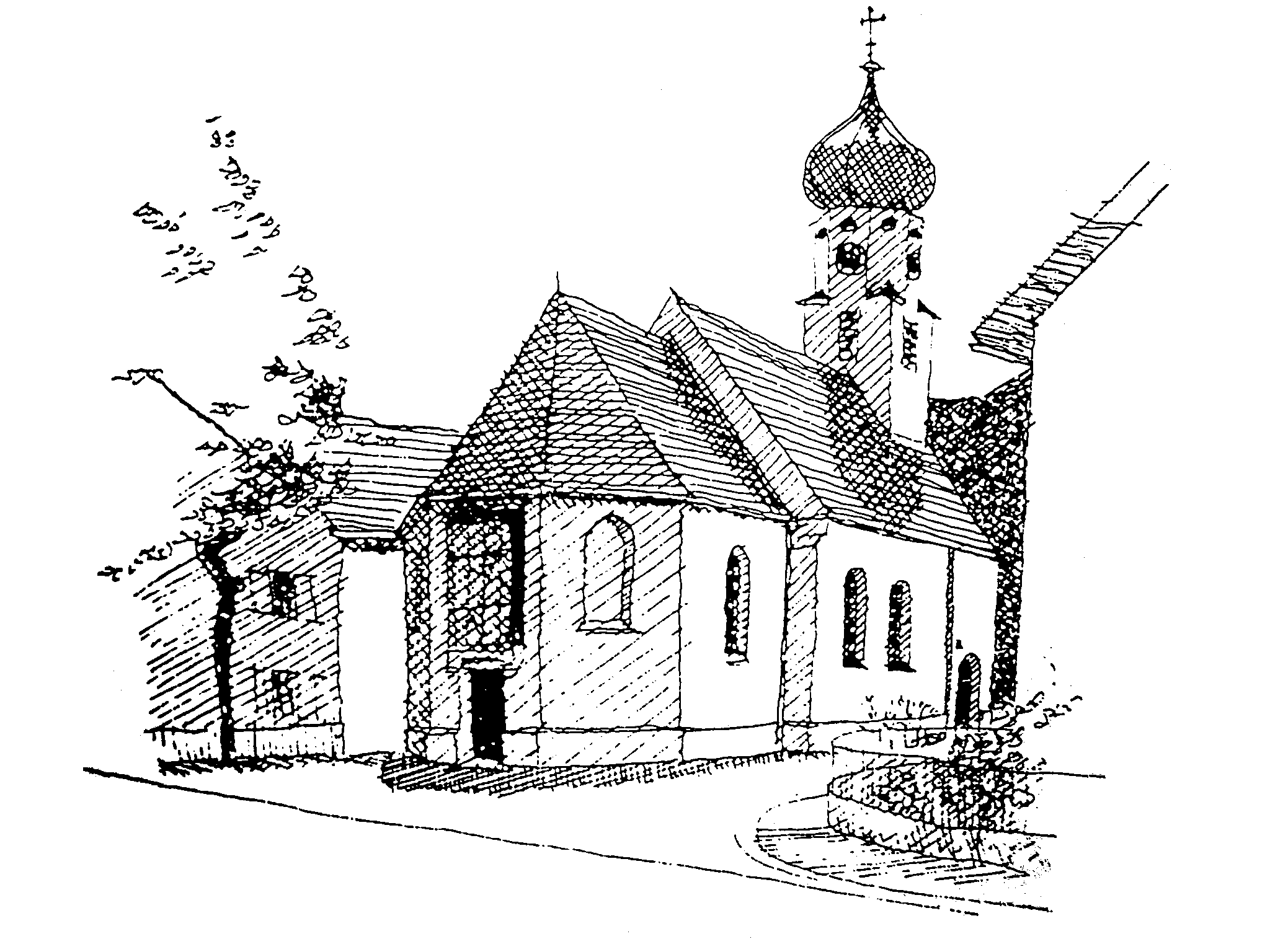 Zeichnung der Kapelle von Frankenhofen